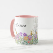 Wildbloemen en groen Bloemen Koffie Mok (Voorkant links)