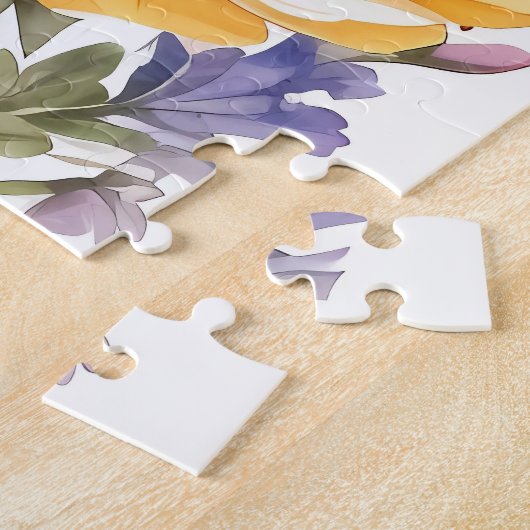 Wildbloemen en honingbijen Waterverf Legpuzzel (Zijkant)