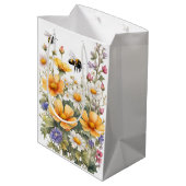 Wildbloemen en honingbijen Waterverf Medium Cadeauzakje (Achterkant Gekanteld)