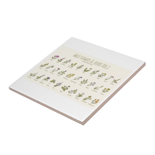 Wildbloemen en Kruiden Tegeltje (Zijkant)