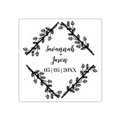 Wildbloemen en Leaves Diamond voor bruiloft Rubberstempel (Afrduk)