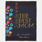Wildbloemen en Moederdag begroeten personaliseren Fleece Deken (Voorkant)
