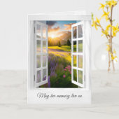 Wildbloemen en Mountain Sunrise Sympathie Kaart (Gele Bloem)