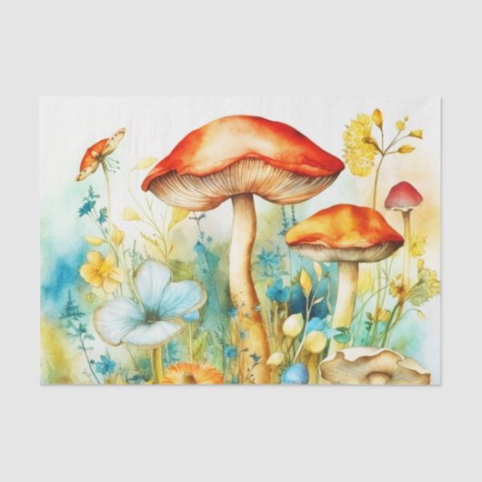 Wildbloemen en Paddenstoelen Decoupage Tissuepapier (Voorkant)