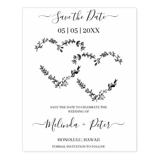 Wildbloemen en Tweeënzigheid voor bruiloft Rubberstempel (Afrduk)