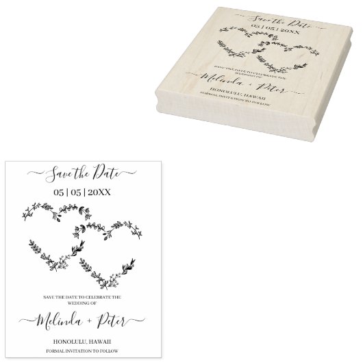 Wildbloemen en Tweeënzigheid voor bruiloft Rubberstempel (Gestempeld)