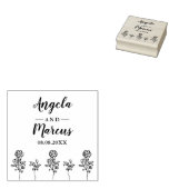 Wildbloemen en twijgen bruiloft rubberstempel (Gestempeld)