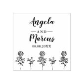 Wildbloemen en twijgen bruiloft rubberstempel (Afrduk)