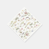 Wildbloemen en vlinder Waterverf Servet (Hoek)