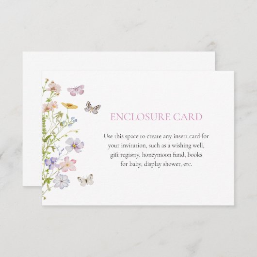 Wildbloemen en vlinders aangepaste behuizing Kaart (Voorkant / Achterkant)