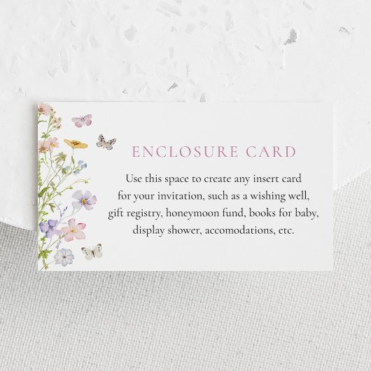 Wildbloemen en vlinders aangepaste behuizing Kaart