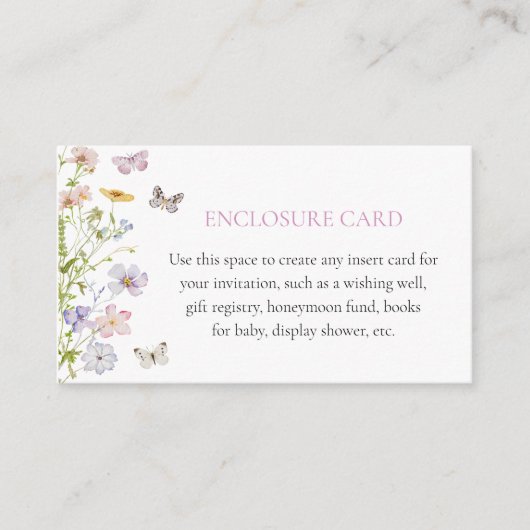 Wildbloemen en vlinders aangepaste behuizing Kaart (Voorkant)