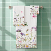 Wildbloemen en vlinders bad handdoek