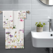 Wildbloemen en vlinders bad handdoek