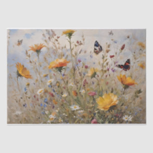 Wildbloemen en vlinders Decoupage Tissuepapier