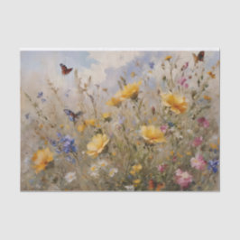 Wildbloemen en vlinders Decoupage Tissuepapier