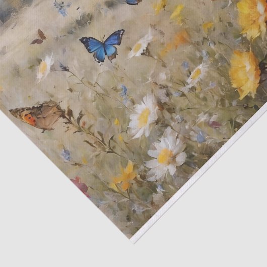 Wildbloemen en vlinders Decoupage Tissuepapier (Detail)