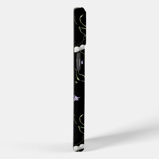 Wildbloemen en vlinders op zwart Case-Mate iPhone case (Achterkant / Rechts)