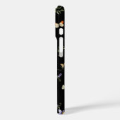 Wildbloemen en vlinders op zwart Case-Mate iPhone case (Achterkant / Links)