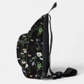 Wildbloemen en vlinders op zwart sling bag (Rechts)