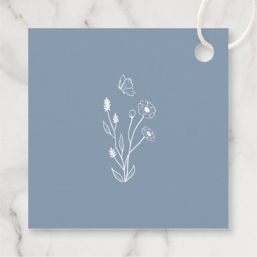 Wildbloemen en vlinders welkomstgeschenk Label (Achterkant)