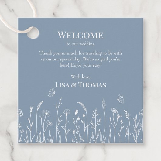 Wildbloemen en vlinders welkomstgeschenk Label (Voorkant)