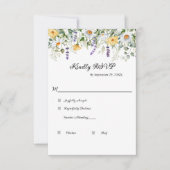 Wildbloemen Eucalyptus groen Elegante bruiloft RSVP Kaartje (Voorkant)