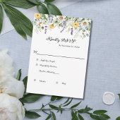Wildbloemen Eucalyptus groen Elegante bruiloft RSVP Kaartje