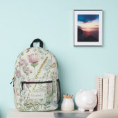 Wildbloemen Eucalyptus Monogram Naam Initialen Bedrukte Rugzak