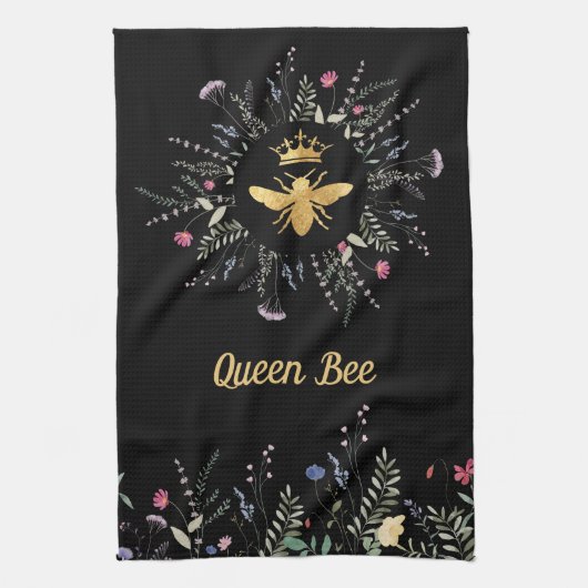 Wildbloemen Faux folie Queen Bee Theedoek (Verticaal)
