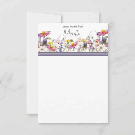 Wildbloemen Flat Hartelijk dank Bedankkaart (Voorkant)