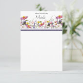 Wildbloemen Flat Hartelijk dank Bedankkaart (Staand voorkant)