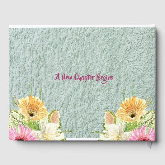 Wildbloemen Floral Afro-Amerikaans paar Gastenboek (Achterkant)