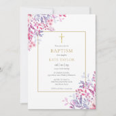 Wildbloemen Floral Baptism Christening Kaart (Voorkant)