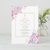 Wildbloemen Floral Baptism Christening Kaart (Staand voorkant)