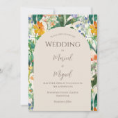 Wildbloemen Floral Moderne bruiloft Kaart (Voorkant)