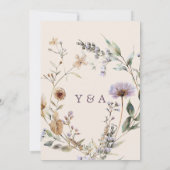 Wildbloemen Floral Moderne bruiloft Kaart (Achterkant)