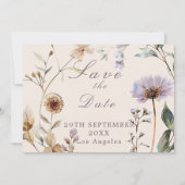 Wildbloemen Floral Moderne bruiloft Save The Date (Voorkant)