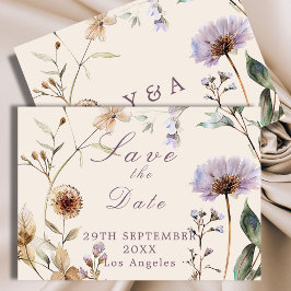 Wildbloemen Floral Moderne bruiloft Save The Date