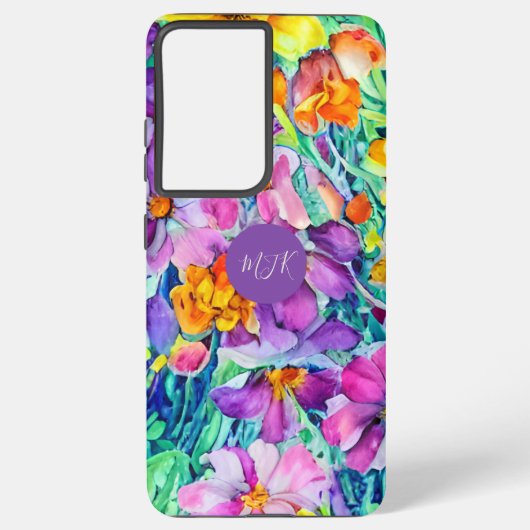 Wildbloemen Floral Samsung Galaxy Hoesje (Achterkant)