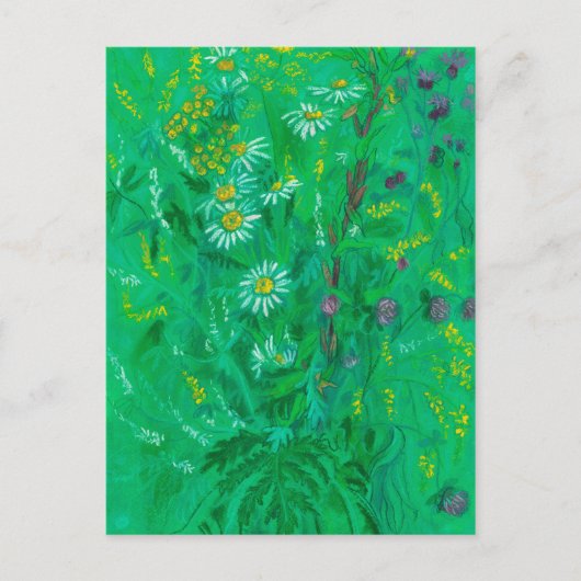 Wildbloemen, Florale verf op zomerbloemen Briefkaart (Voorkant)