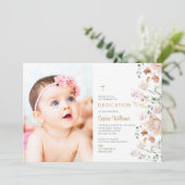 Wildbloemen Foto Meisje Toewijding Kaart (Staand voorkant)