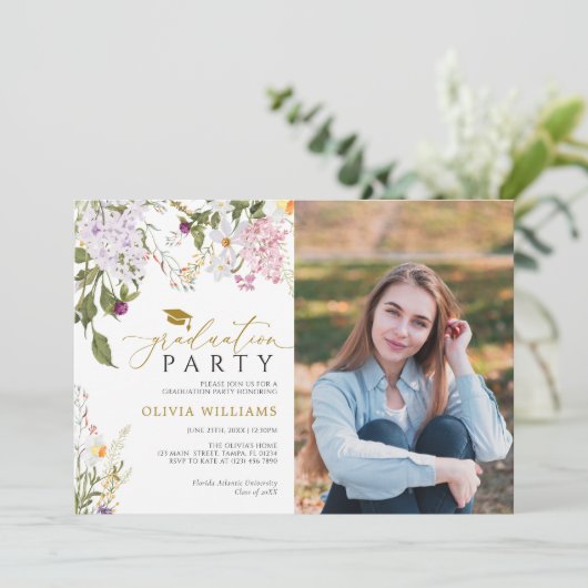 Wildbloemen Fotogradatie Partij Kaart (Staand voorkant)