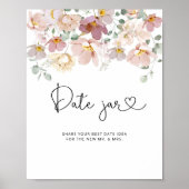 Wildbloemen gaan uit naar nachtideeën. Datum jar b Poster (Voorkant)