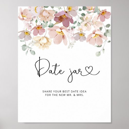 Wildbloemen gaan uit naar nachtideeën. Datum jar b Poster (Voorkant)