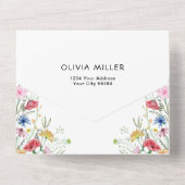 Wildbloemen Garden Party Birthday All In One Uitnodiging (Achterkant)