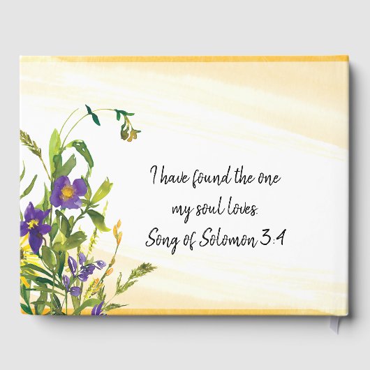 Wildbloemen Geel Blauw Groen Bijbel Verse Gastenboek (Achterkant)