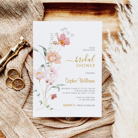 Wildbloemen Gentle Bridal Shower Kaart