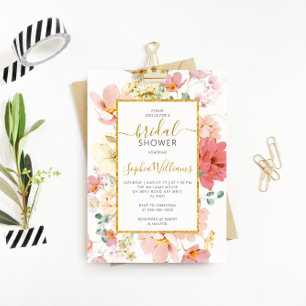 Wildbloemen Gentle Floral Bridal Shower Kaart