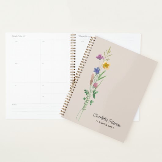 Wildbloemen gepersonaliseerd planner (Display)
